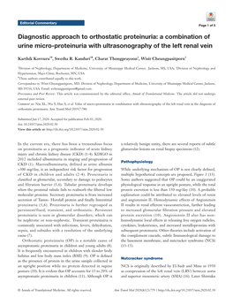 A Combination of Urine Micro-Proteinuria with Ultrasonography of the Left Renal Vein