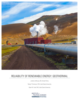 Reliability of Renewable Energy: Geothermal