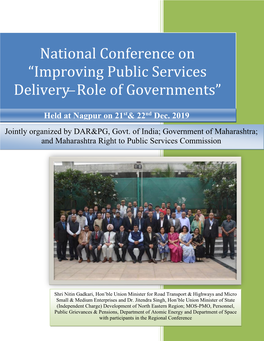 National Conference on “Improving Public Services2020 Delivery ̶ Role of Governments”