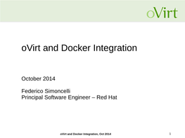Ovirt and Docker Integration