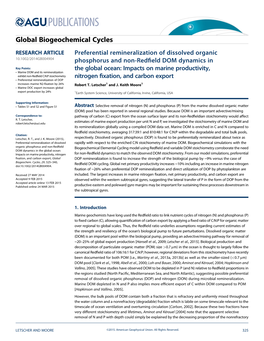 Preferential Remineralization of Dissolved Organic Phosphorus and Non-Redfield DOM Dynamics in the Global Ocean