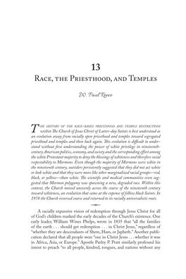 Race, the Priesthood, and Temples