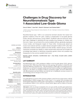 Challenges in Drug Discovery for Neurofibromatosis Type 1-Associated Low-Grade Glioma