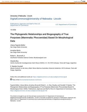 The Phylogenetic Relationships and Biogeography of True Porpoises (Mammalia: Phocoenidae) Based on Morphological Data