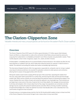 The Clarion-Clipperton Zone Valuable Minerals and Many Unusual Species Can Be Found on the Eastern Pacific Ocean Seafloor