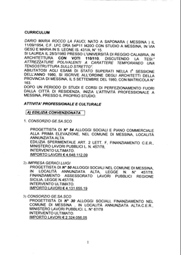 Curriculum Dario Maria Rocco La Fauci, Nato A