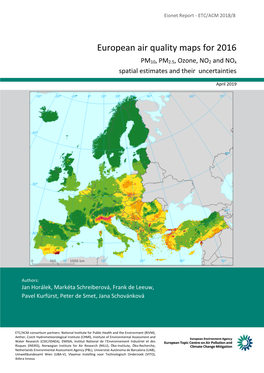 European Air Quality Maps for 2016