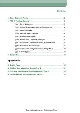 Open Spaces Summary Report: Congleton 1 Socio-Economic Profile