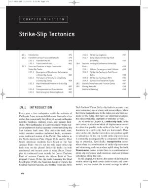 Strike-Slip Tectonics
