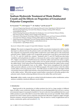 Sodium Hydroxide Treatment of Waste Rubber Crumb and Its Effects On