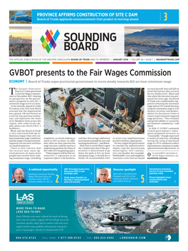 GVBOT Presents to the Fair Wages Commission Economy | Board of Trade Urges Provincial Government to Move Slowly Towards $15-An-Hour Minimum Wage