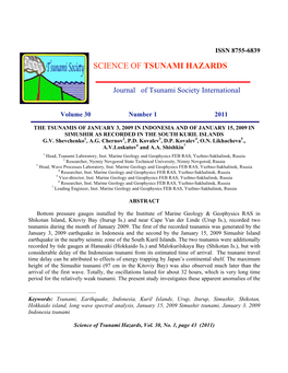 Science of Tsunami Hazards