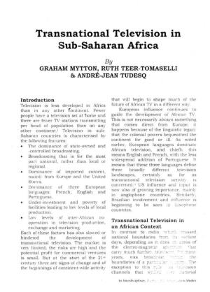Transnational Television in Sub-Saharan Africa