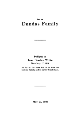 Dundas Family