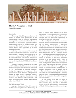 The Shi'i Perception of Jihad Assaf Moghadam