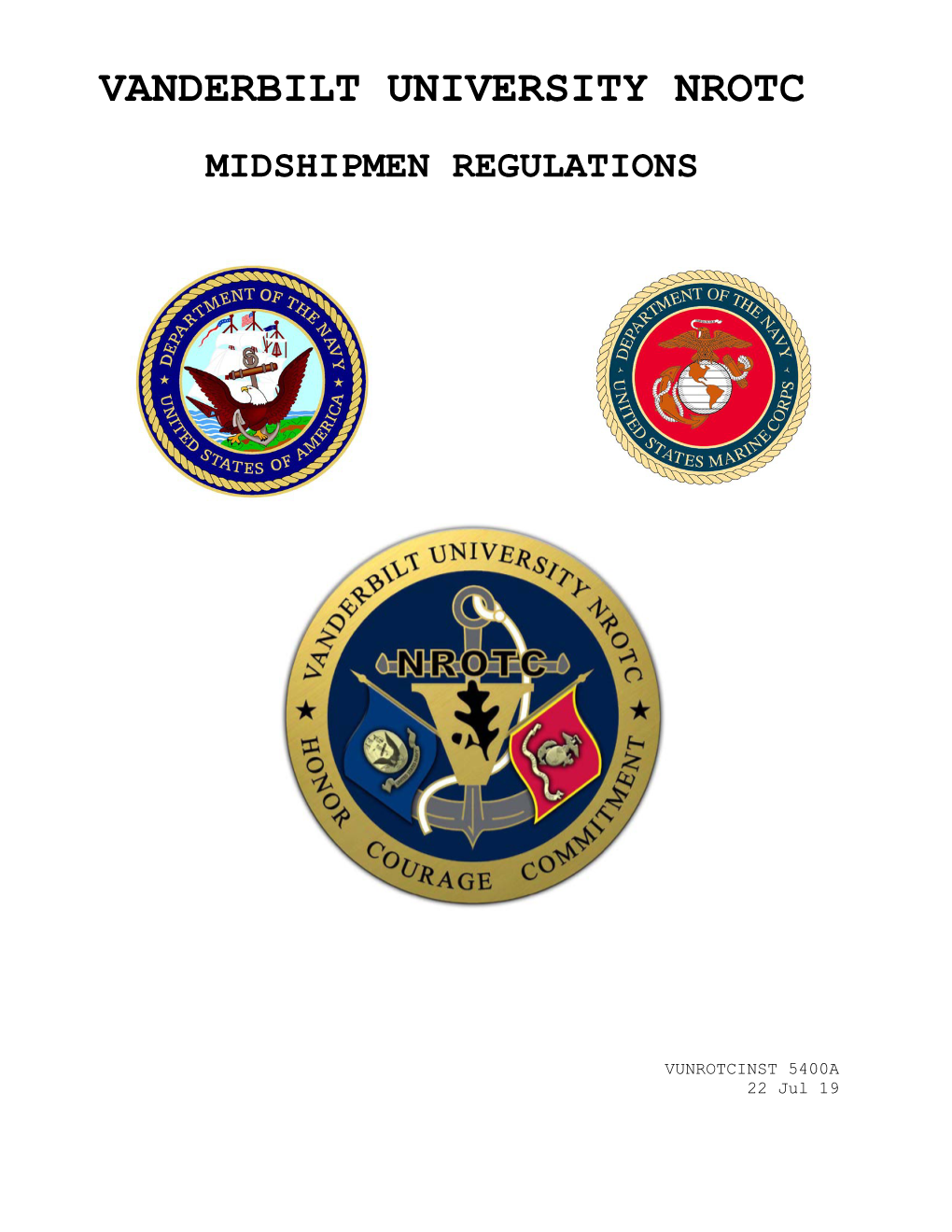 Vanderbilt University Nrotc Midshipmen Regulations