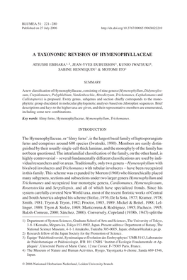 A Taxonomic Revision of Hymenophyllaceae