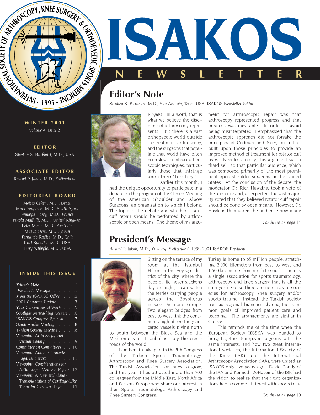 2001 ISAKOS Newsletter Volume I