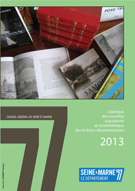 Catalogue Des Nouvelles Acquisitions De La Bibliothèque Des Archives Départementales
