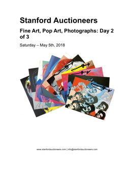 Stanford Auctioneers Fine Art, Pop Art, Photographs: Day 2 of 3 Saturday – May 5Th, 2018