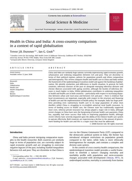 Health in China and India: a Cross-Country Comparison in a Context of Rapid Globalisation