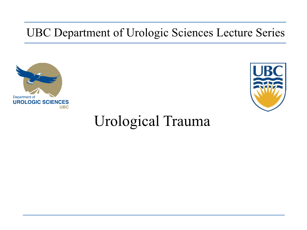 Upper Urinary Tract Trauma