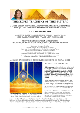 The Secret Teachings of the Masters & Sacred Journey Through The