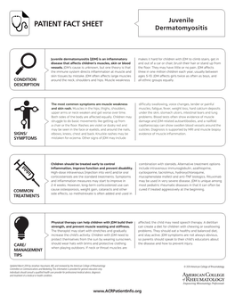 PATIENT FACT SHEET Dermatomyositis