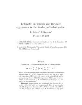 Estimates on Periodic and Dirichlet Eigenvalues for the Zakharov-Shabat System