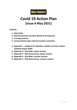 Covid 19 Action Plan (Issue 4 May 2021)