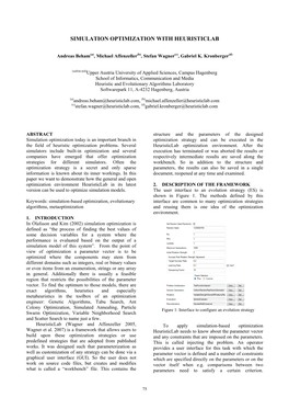 Simulation Optimization with Heuristiclab