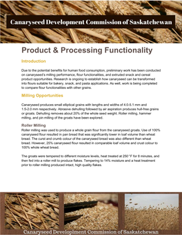 Product & Processing Functionality