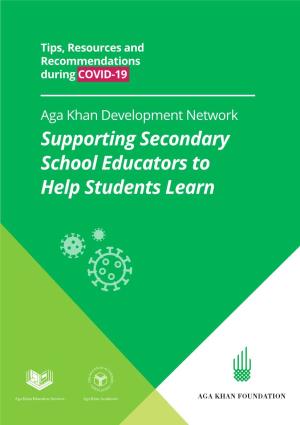 Supporting Secondary School Educators to Help Students Learn