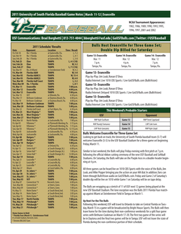 Double Dip Billed for Saturday 2011 University of South Florida