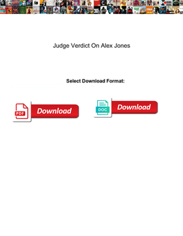 Judge Verdict on Alex Jones