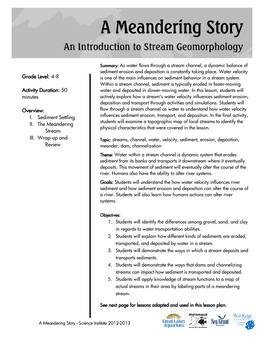 An Introduction to Stream Geomorphology