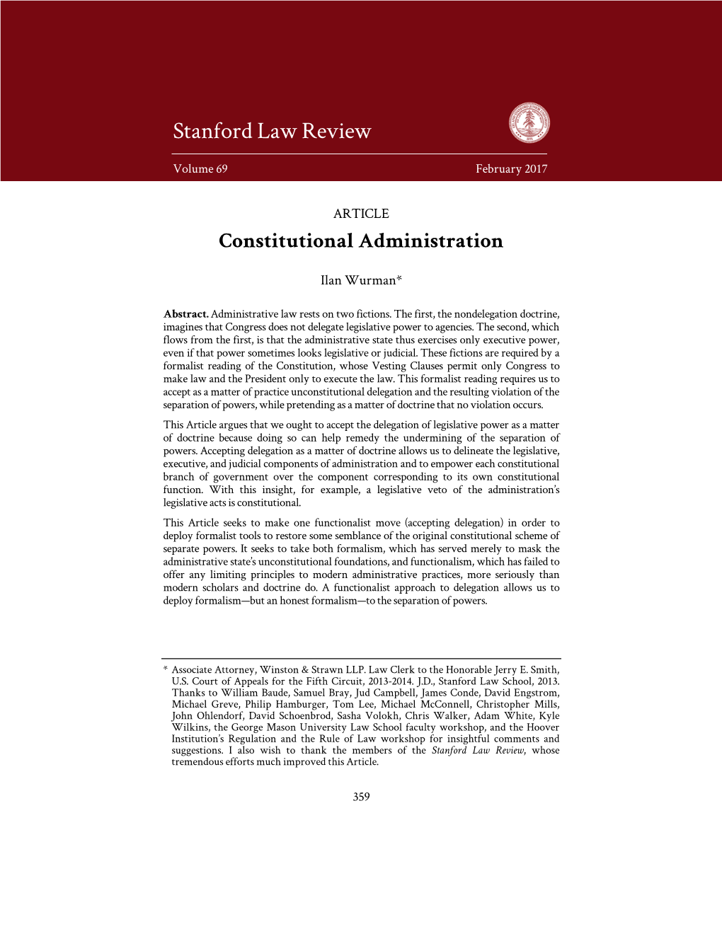 Constitutional Administration