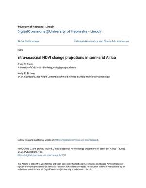 Intra-Seasonal NDVI Change Projections in Semi-Arid Africa