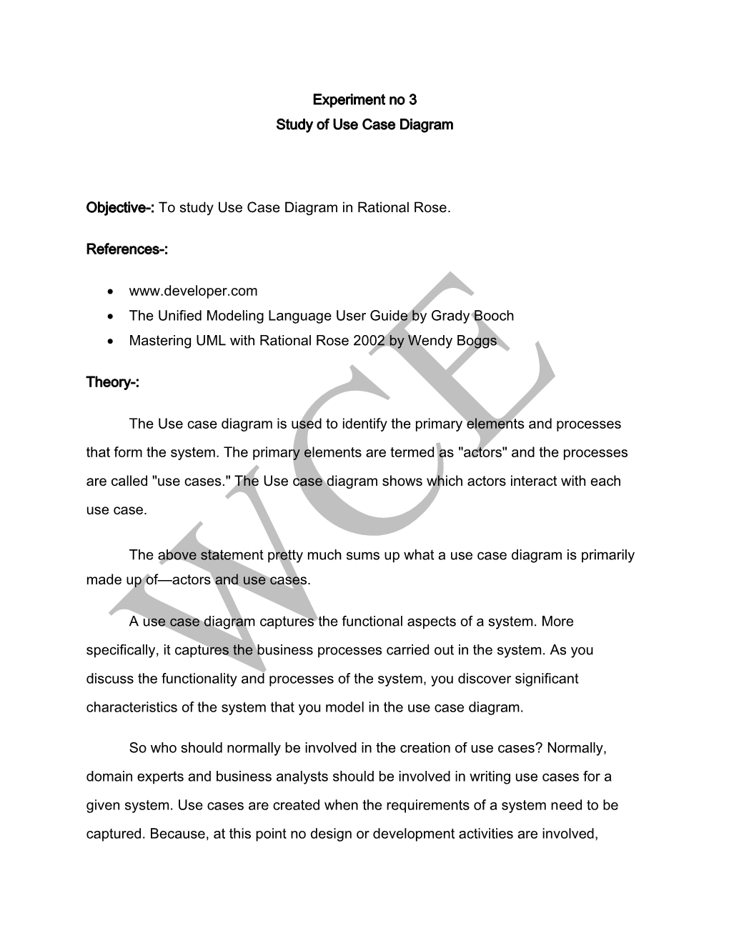 Experiment No 3 Study of Use Case Diagram Objective