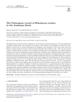 The Palaeogene Record of Himalayan Erosion in the Andaman Basin