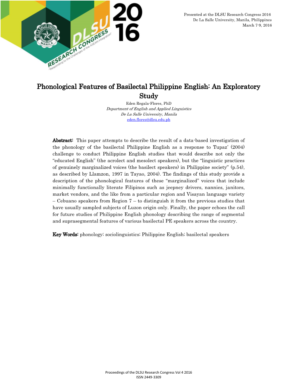 Phonological Features Of Basilectal Philippine English DocsLib