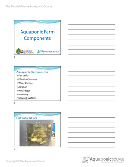 Aquaponic Farm Components