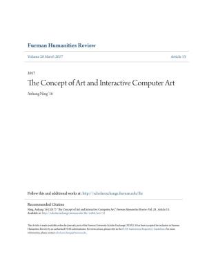 The Concept of Art and Interactive Computer Art