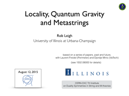 Locality, Quantum Gravity and Metastrings