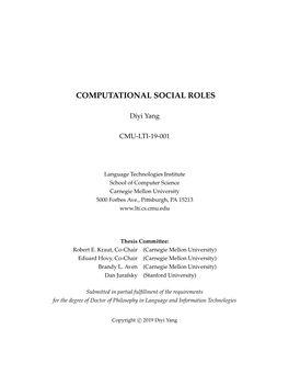 Computational Social Roles