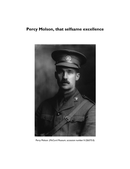 Percy Molson, That Selfsame Excellence