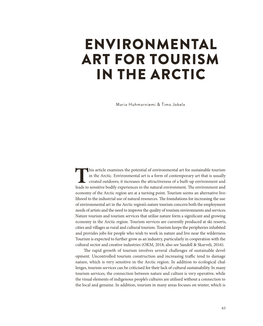 Environmental Art for Tourism in the Arctic