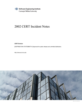 2002 CERT Incident Notes