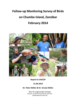 Follow-Up Monitoring Survey of Birds on Chumbe Island, Zanzibar February 2014