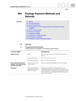 DMM 604 Postage Payment Methods